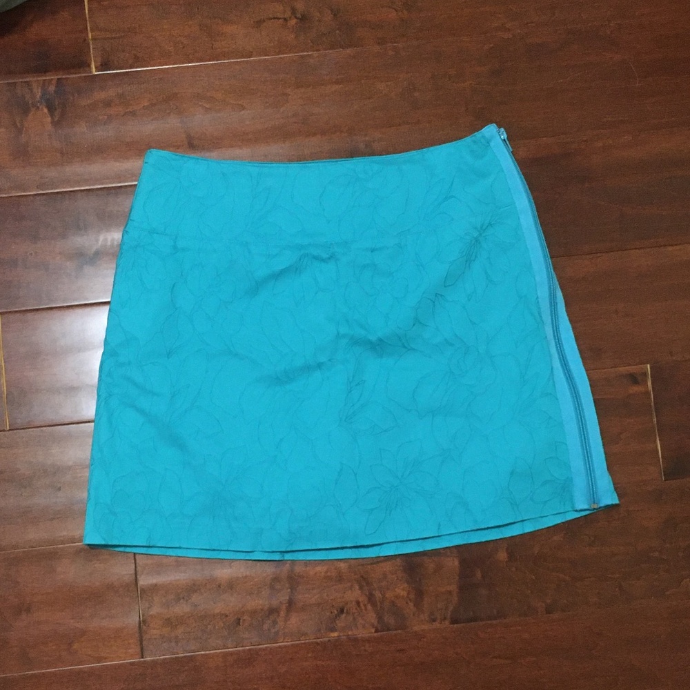 Lady Hagen Turquoise Golf Skirt With Flowers